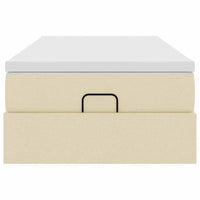 Struttura Letto Pouf con Materasso Crema 100x200 cm in Tessuto 3311090