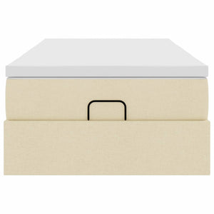 Struttura Letto Pouf con Materasso Crema 100x200 cm in Tessuto 3311090