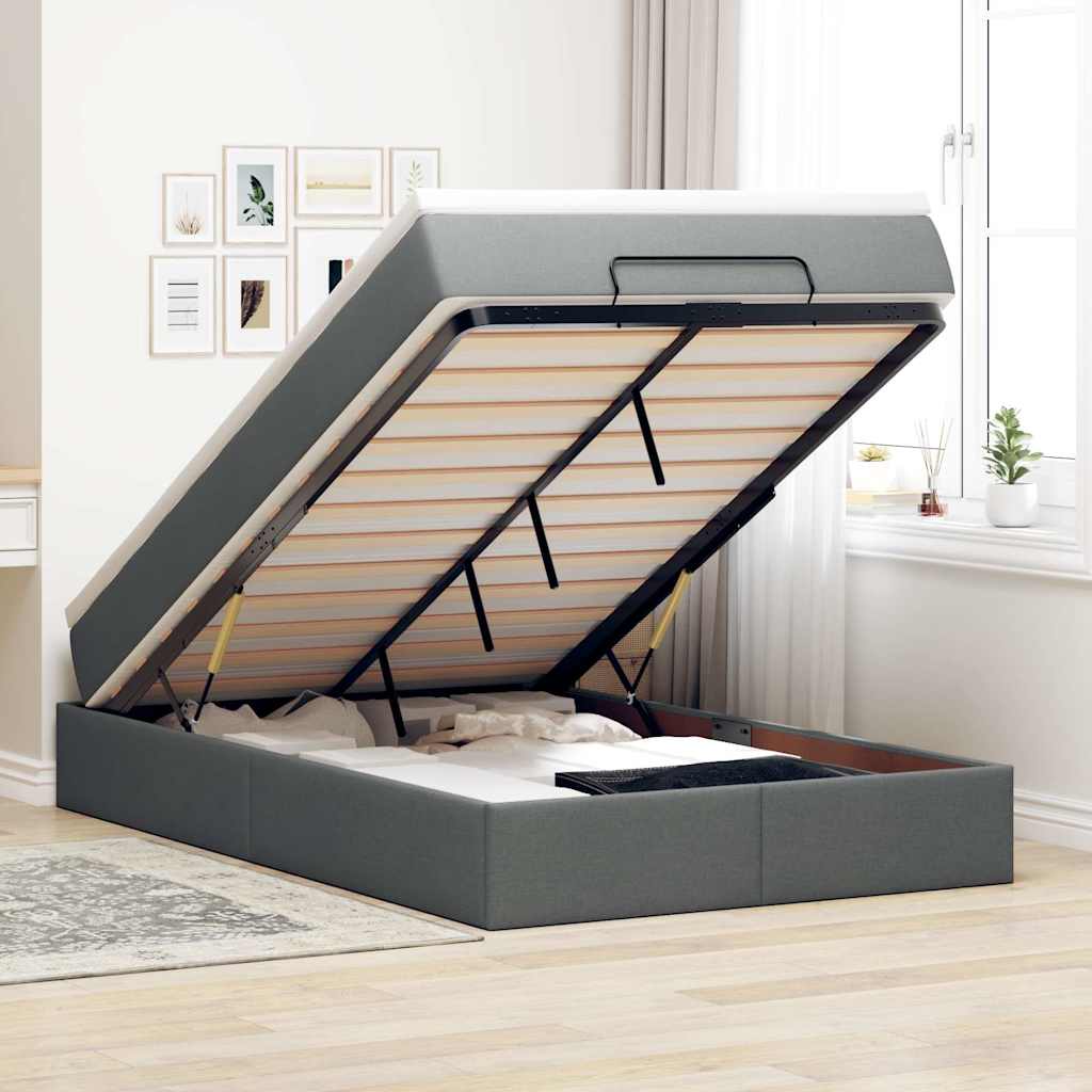 Struttura Letto Pouf con Materasso 80x200 cm in Tessuto 3311093