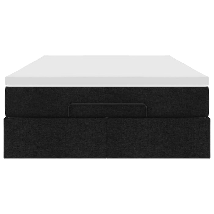vidaXL Struttura Letto Pouf con Materasso Nero 120x190 cm in Tessuto