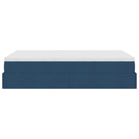 vidaXL Struttura Letto Pouf con Materasso Blu 120x200 cm in Tessuto