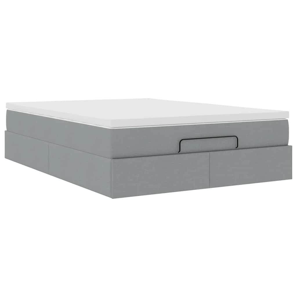 vidaXL Struttura Letto Pouf con Materasso 140x190 cm in Tessuto