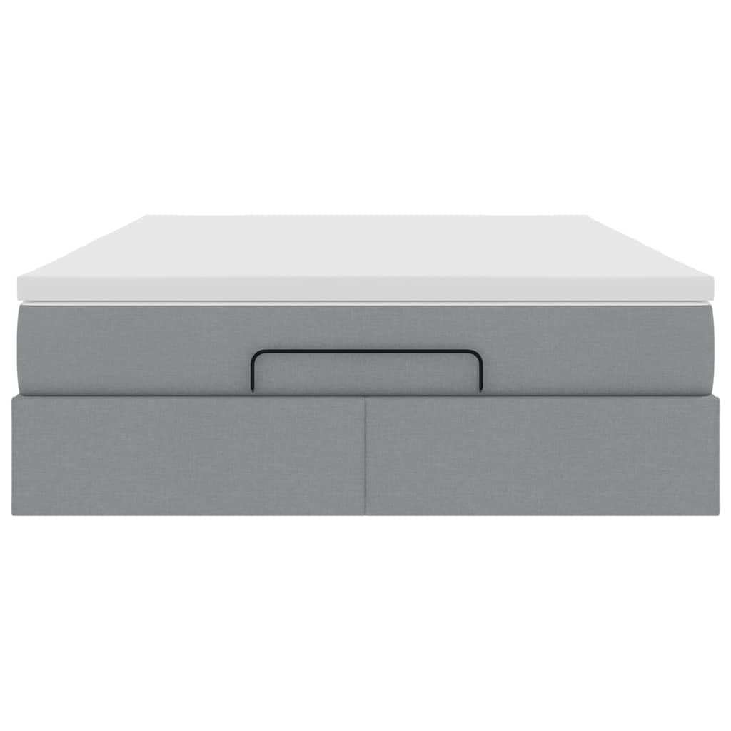 vidaXL Struttura Letto Pouf con Materasso 140x190 cm in Tessuto