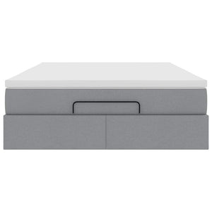 vidaXL Struttura Letto Pouf con Materasso 140x190 cm in Tessuto