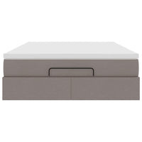 Struttura Letto Pouf con Materasso Tortora 140x190 cm Tessuto 3311110