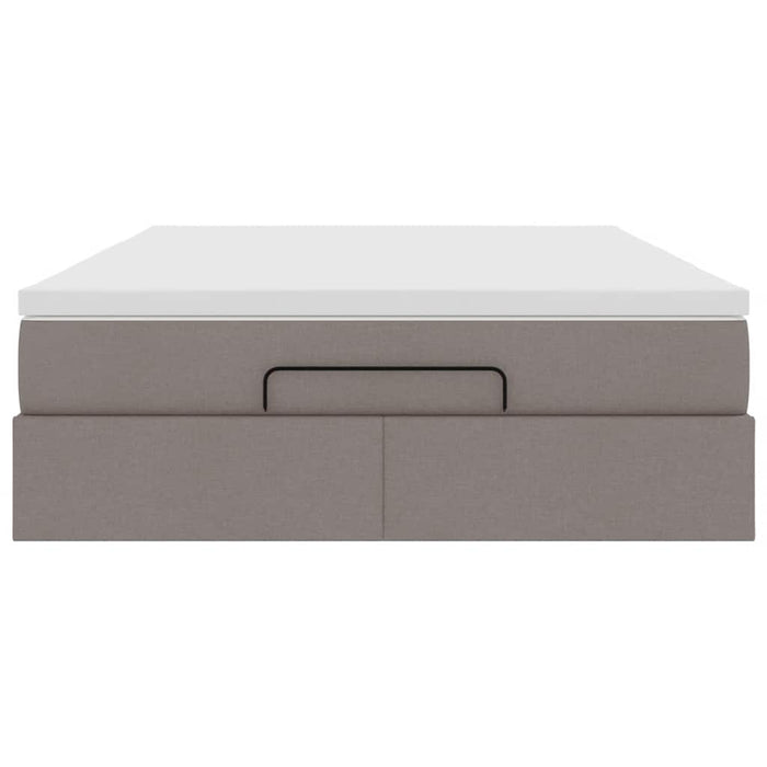 Struttura Letto Pouf con Materasso Tortora 140x190 cm Tessuto 3311110