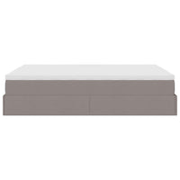 Struttura Letto Pouf con Materasso Tortora 140x190 cm Tessuto 3311110