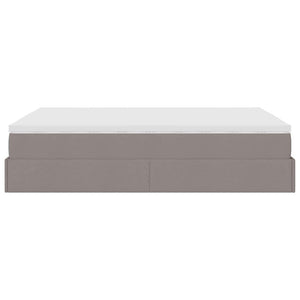 Struttura Letto Pouf con Materasso Tortora 140x190 cm Tessuto 3311110