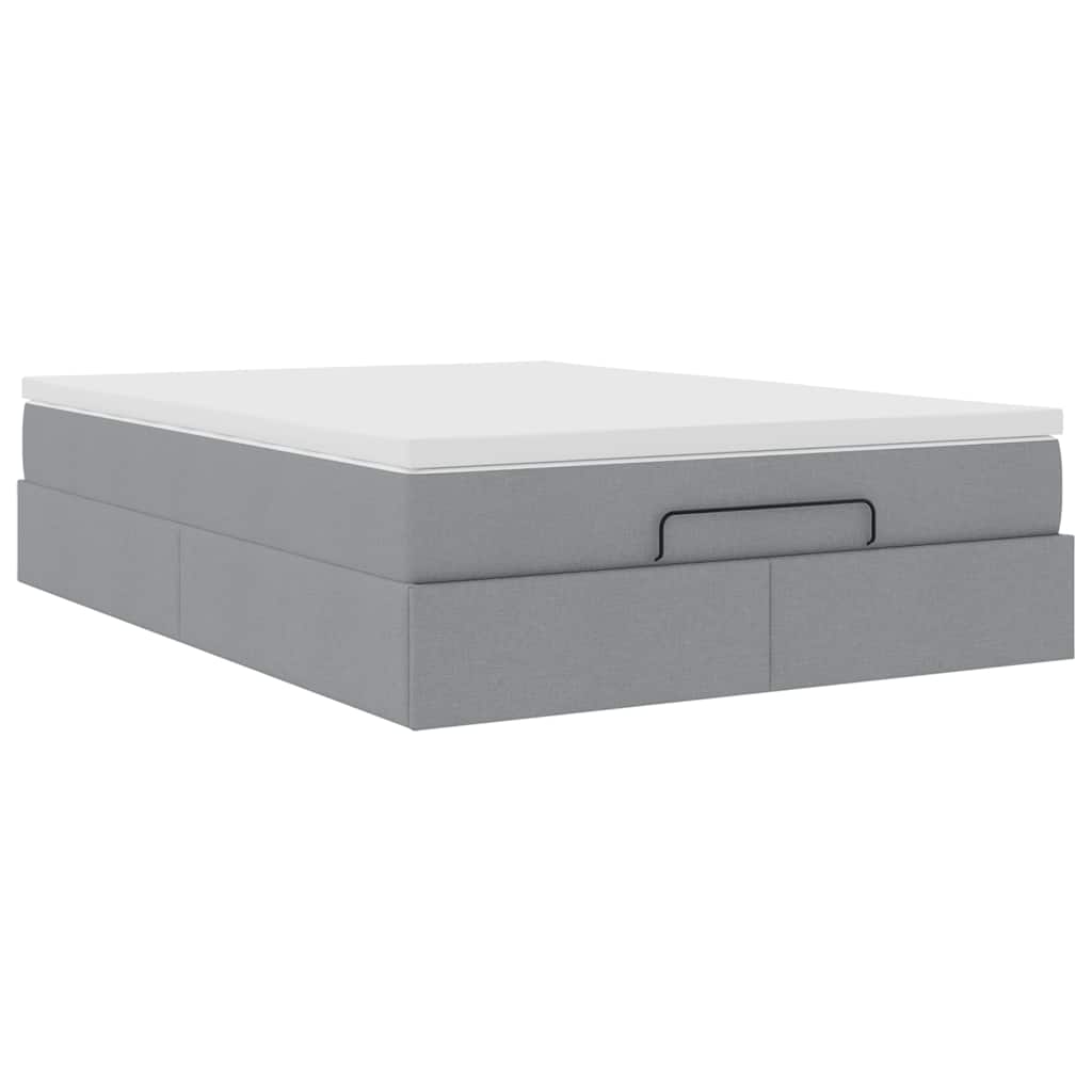 vidaXL Struttura Letto Pouf con Materasso 140x200 cm in Tessuto