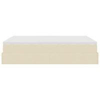 Struttura Letto Pouf con Materasso Crema 140x200 cm in Tessuto 3311118