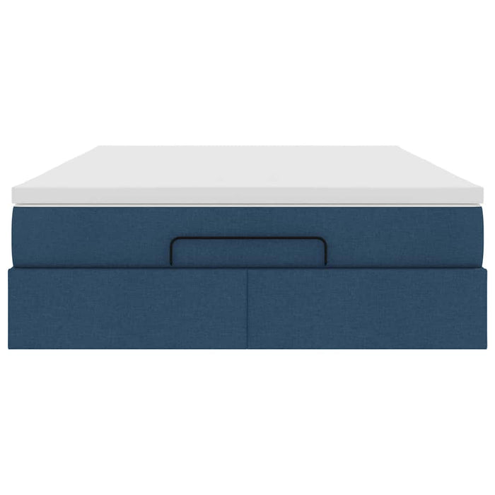 Struttura Letto Pouf con Materasso Blu 140x200cm in Tessuto 3311119