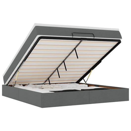 Struttura Letto Pouf con Materasso 160x200 cm in Tessuto 3311121