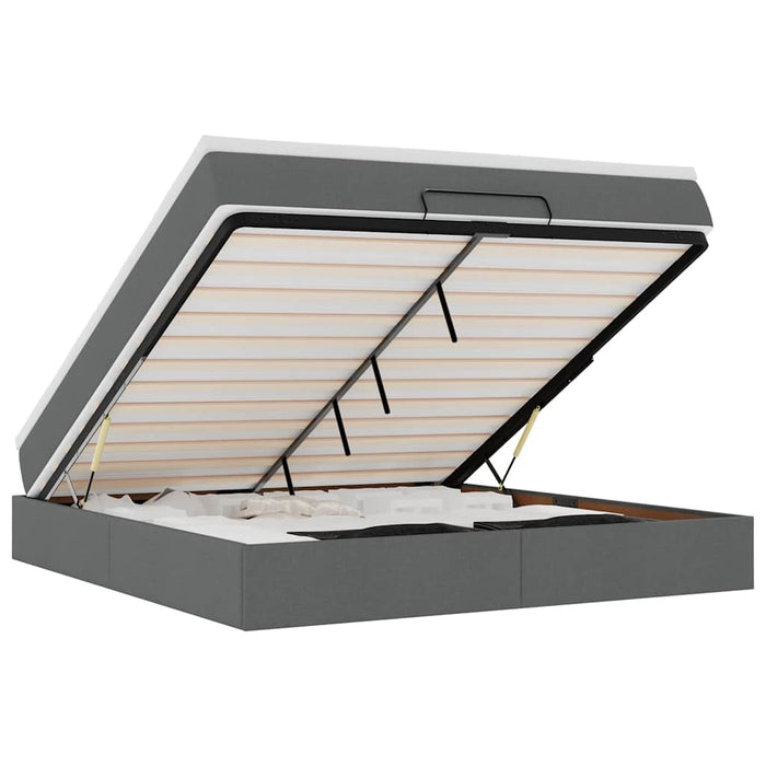 Struttura Letto Pouf con Materasso 160x200 cm in Tessuto 3311121