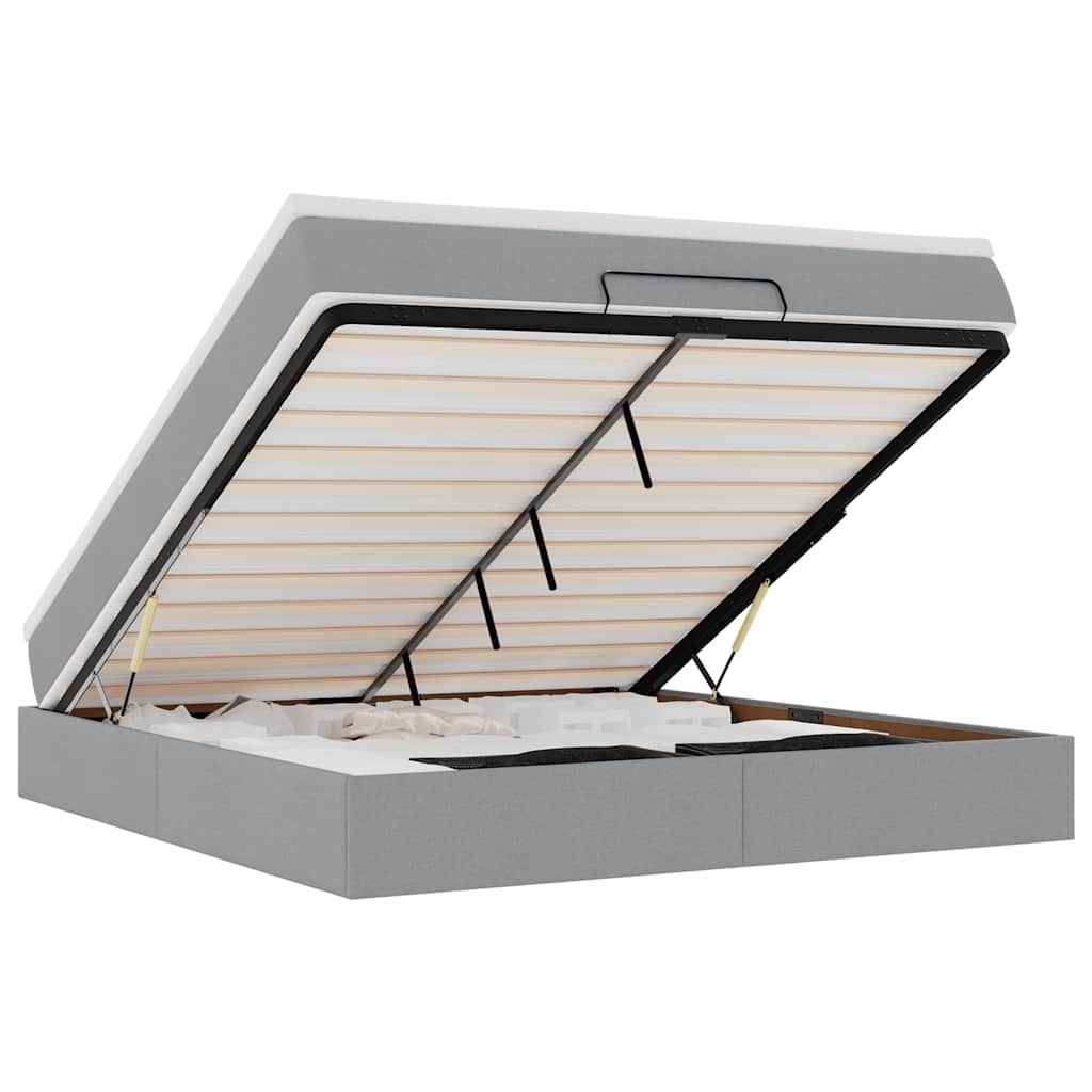 vidaXL Struttura Letto Pouf con Materasso 180x200 cm in Tessuto