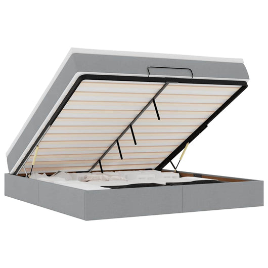 vidaXL Struttura Letto Pouf con Materasso 180x200 cm in Tessuto