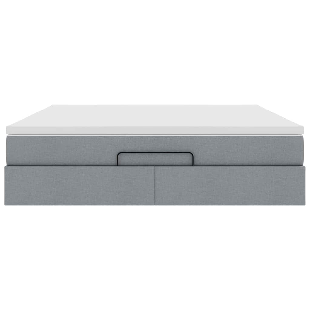 vidaXL Struttura Letto Pouf con Materasso 180x200 cm in Tessuto