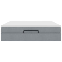 vidaXL Struttura Letto Pouf con Materasso 180x200 cm in Tessuto