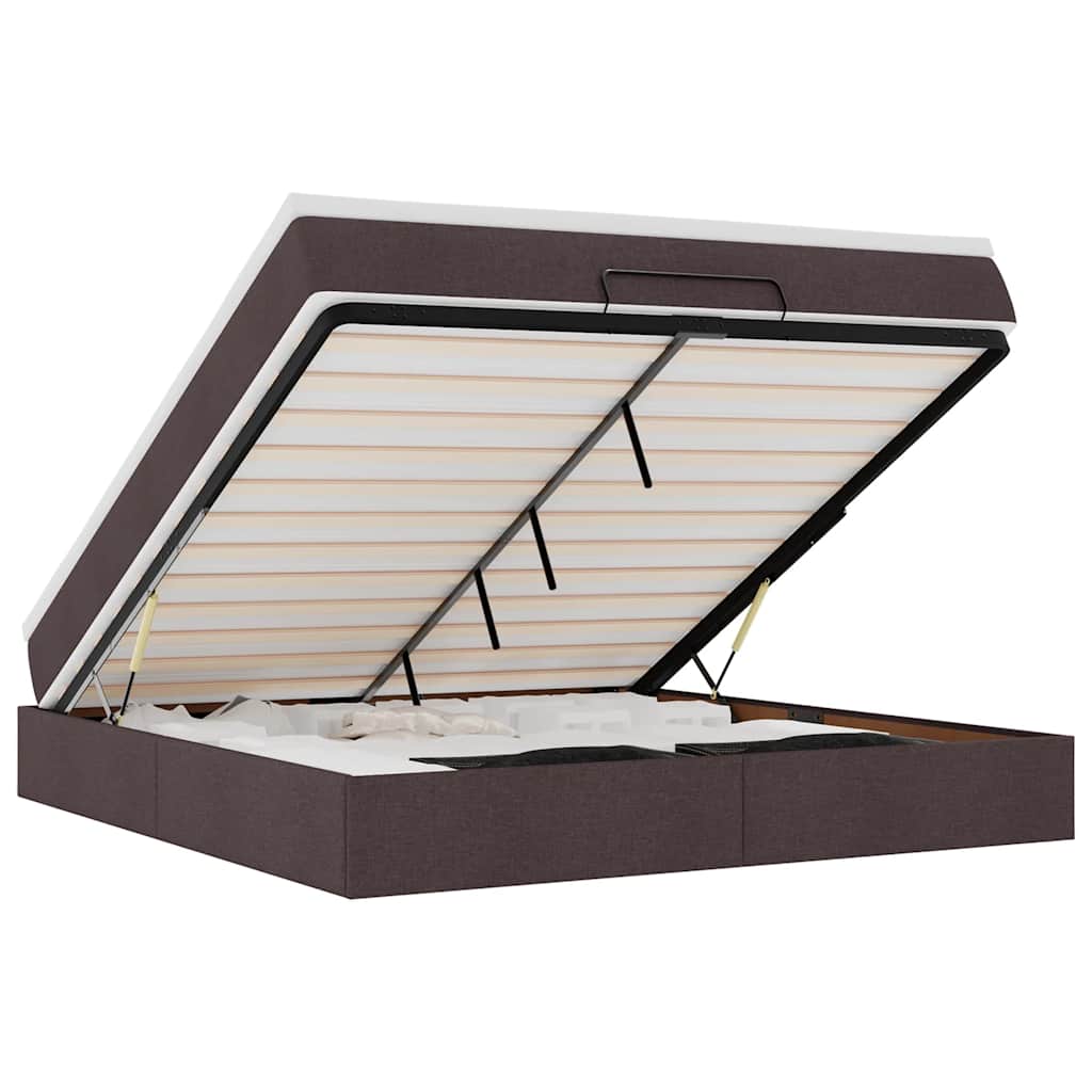 vidaXL Struttura Letto Pouf con Materasso 180x200 cm in Tessuto