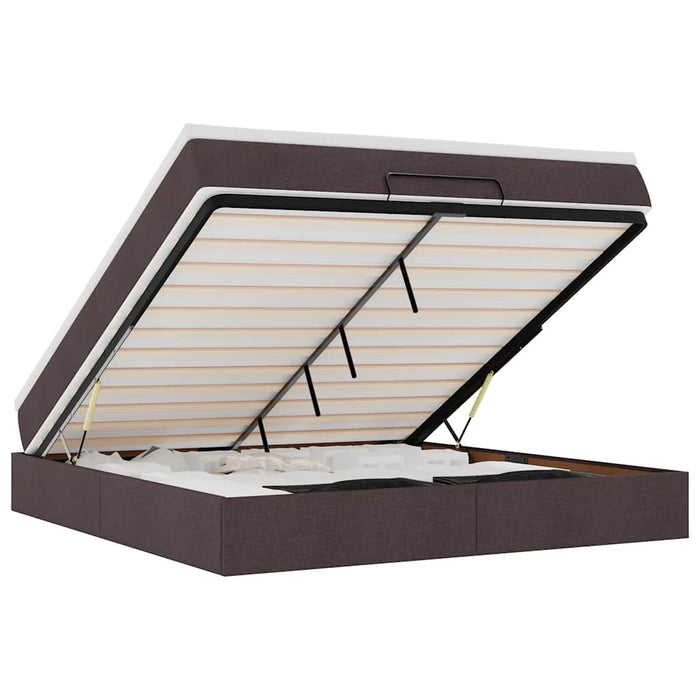 vidaXL Struttura Letto Pouf con Materasso 180x200 cm in Tessuto