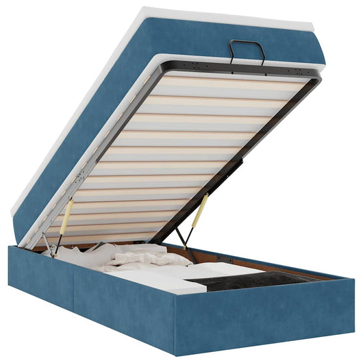 vidaXL Struttura Letto Pouf con Materasso 80x200 cm Velluto