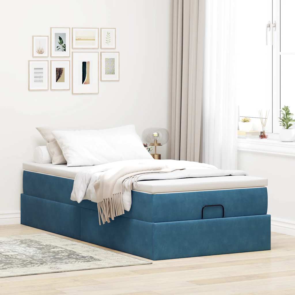 vidaXL Struttura Letto Pouf con Materasso 80x200 cm Velluto