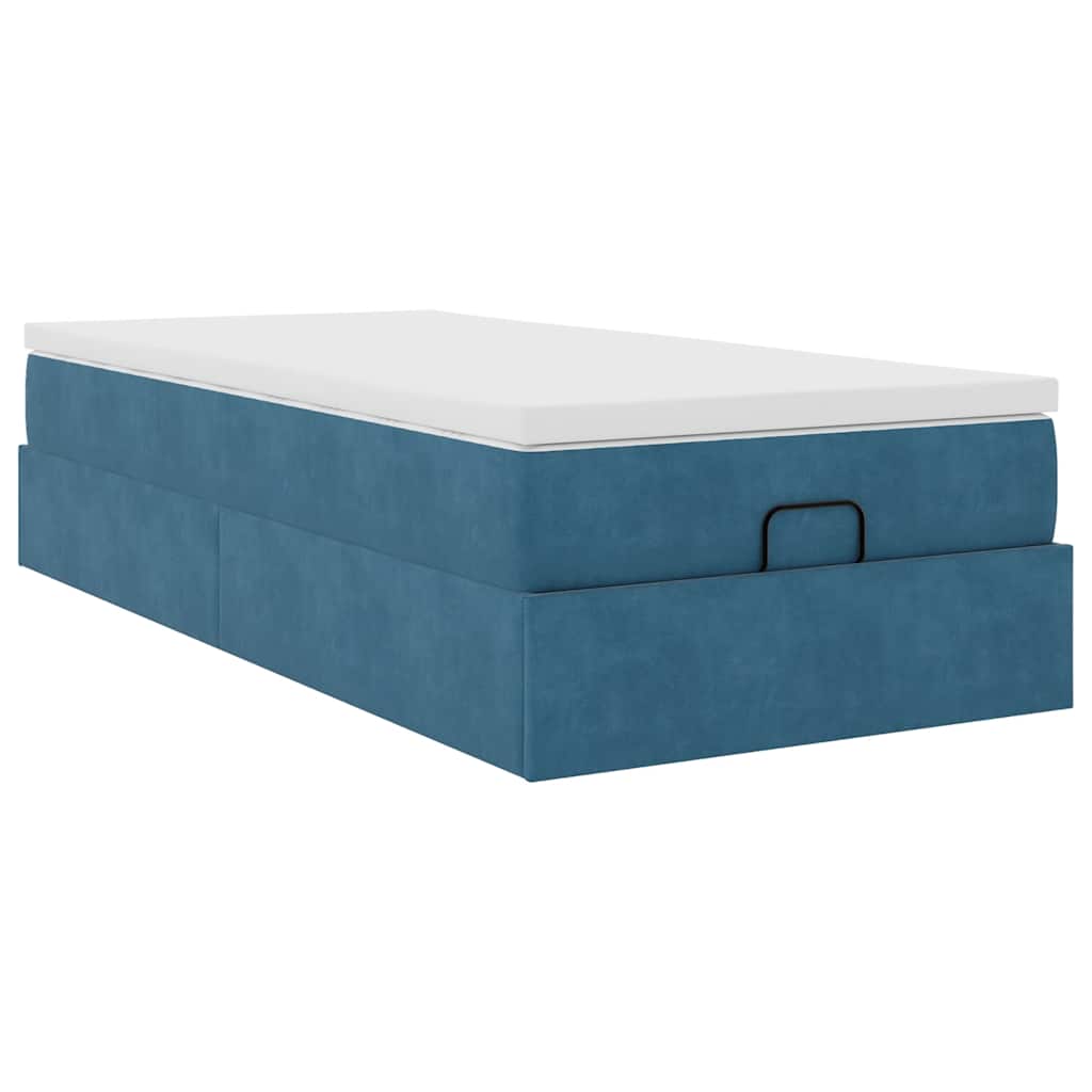 vidaXL Struttura Letto Pouf con Materasso 80x200 cm Velluto