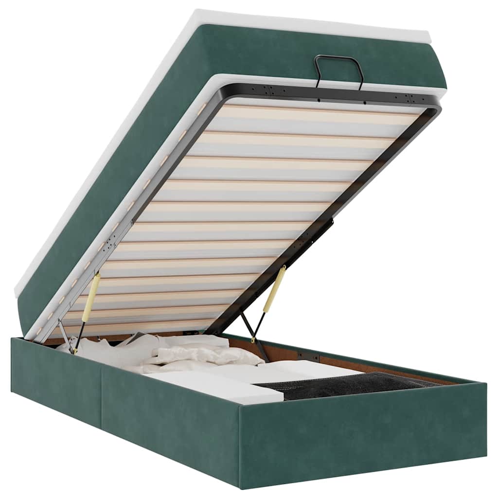 Struttura Letto Pouf con Materasso 90x190 cm in Velluto 3311156