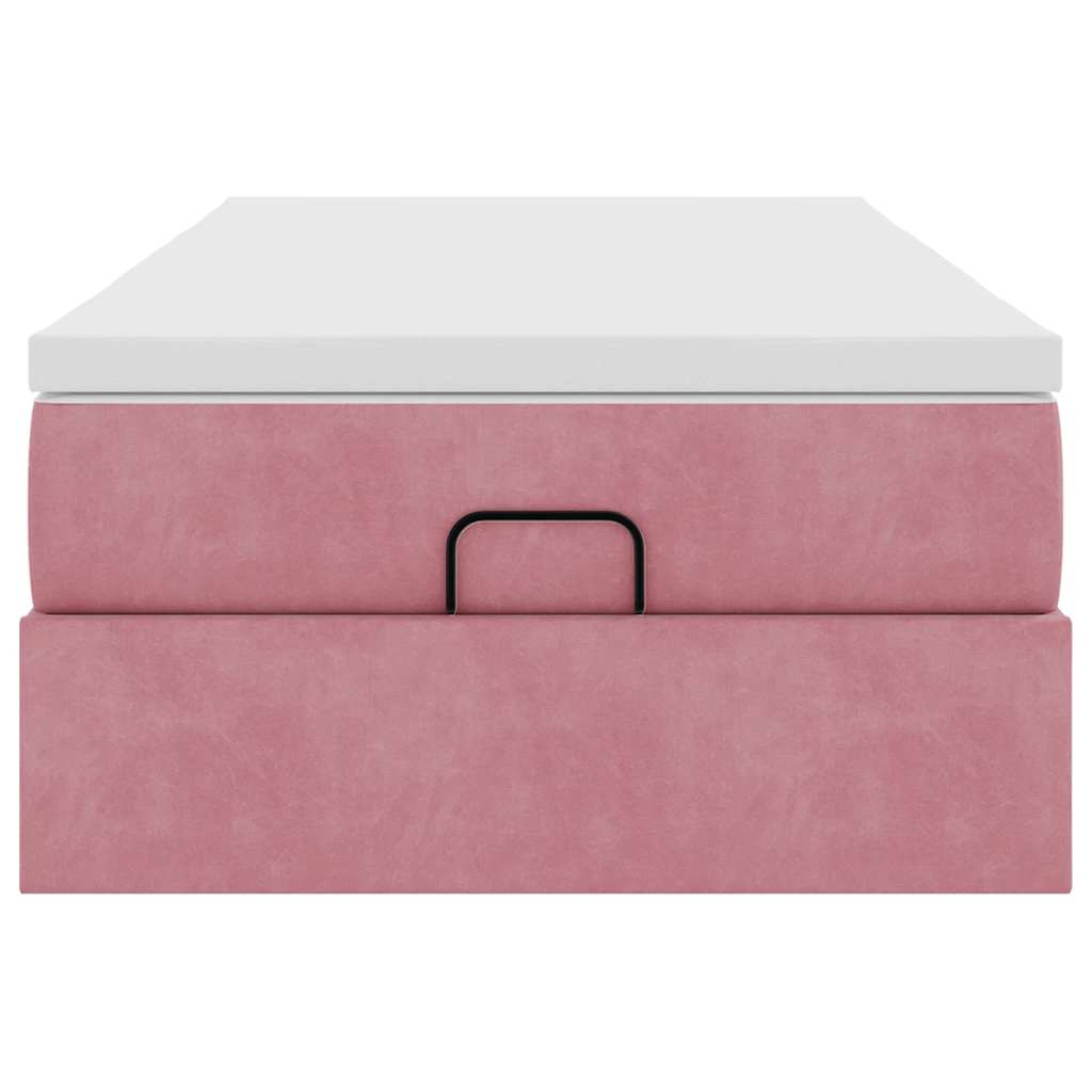 vidaXL Struttura Letto Pouf con Materasso Rosa 90x190 cm in Velluto
