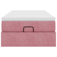 vidaXL Struttura Letto Pouf con Materasso Rosa 90x190 cm in Velluto