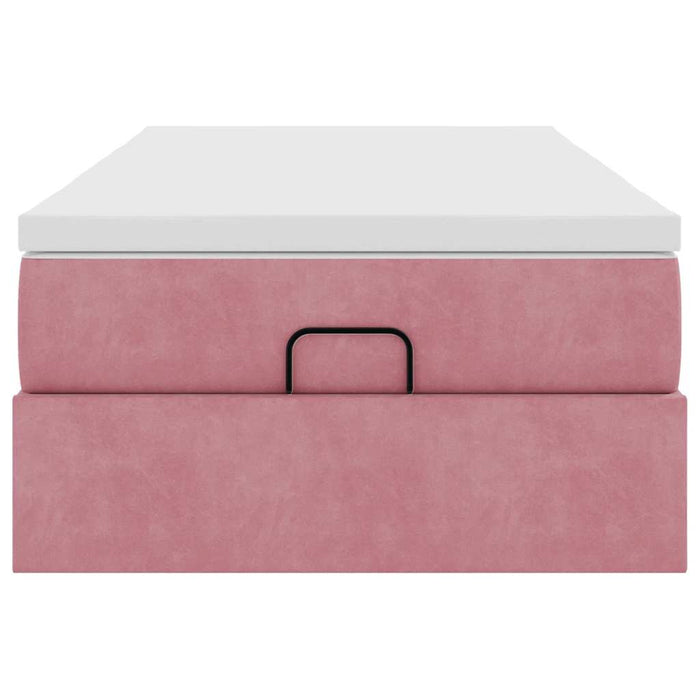 vidaXL Struttura Letto Pouf con Materasso Rosa 90x190 cm in Velluto