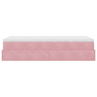 vidaXL Struttura Letto Pouf con Materasso Rosa 90x190 cm in Velluto