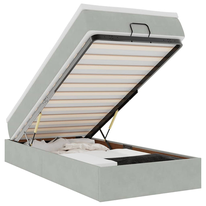 vidaXL Struttura Letto Pouf con Materasso 90x200 cm in Velluto