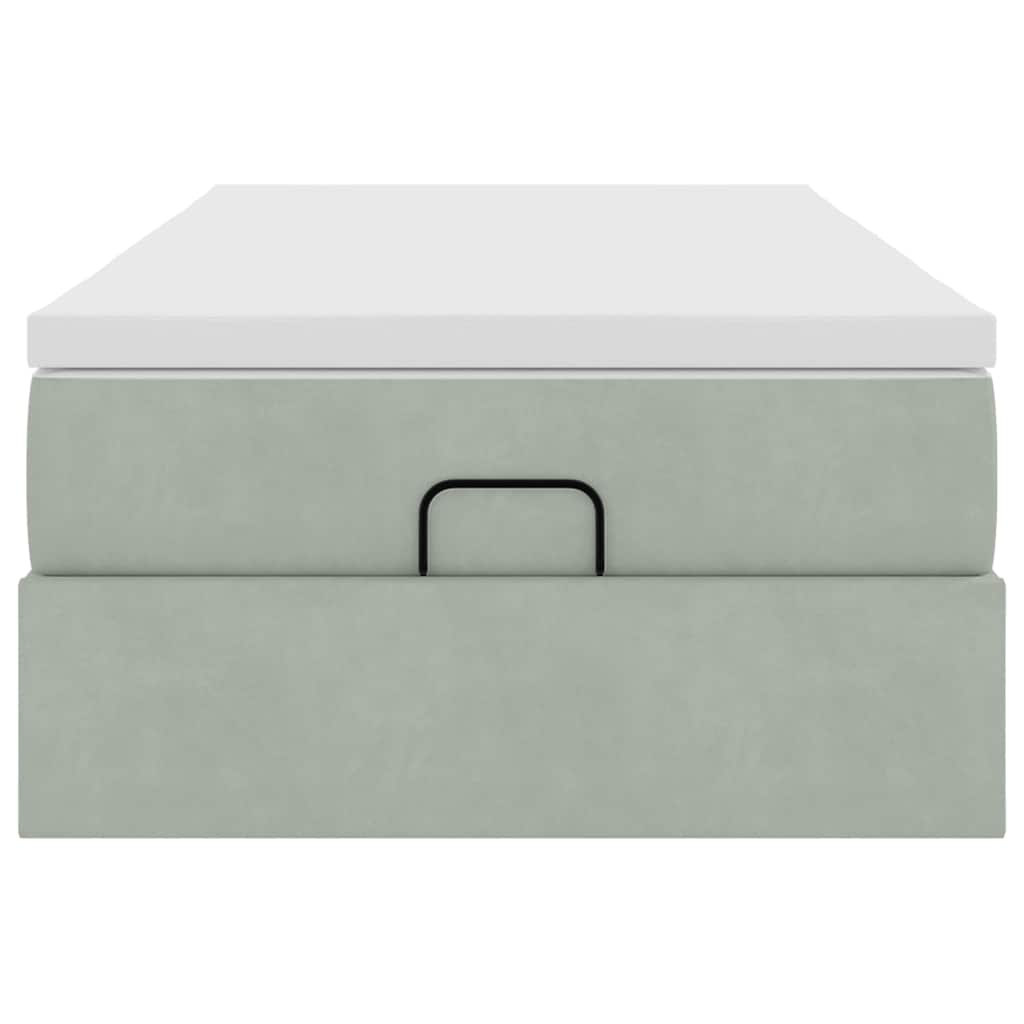 vidaXL Struttura Letto Pouf con Materasso 90x200 cm in Velluto