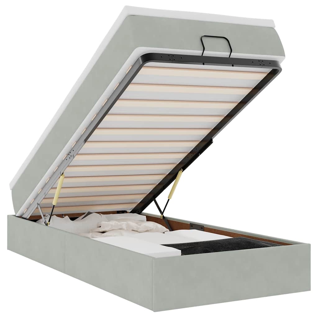 Struttura Letto Pouf con Materasso 100x200 cm Velluto 3311165