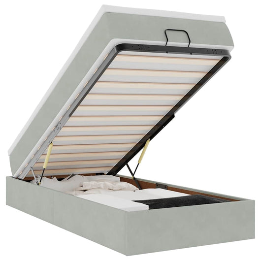 Struttura Letto Pouf con Materasso 100x200 cm Velluto 3311165