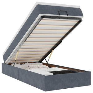 vidaXL Struttura Letto Pouf con Materasso 100x200 cm Velluto