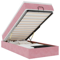 vidaXL Struttura Letto Pouf con Materasso Rosa 100x200 cm Velluto