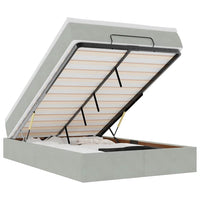 vidaXL Pouf Letto con Materasso Grigio Chiaro 120x190 cm in Velluto