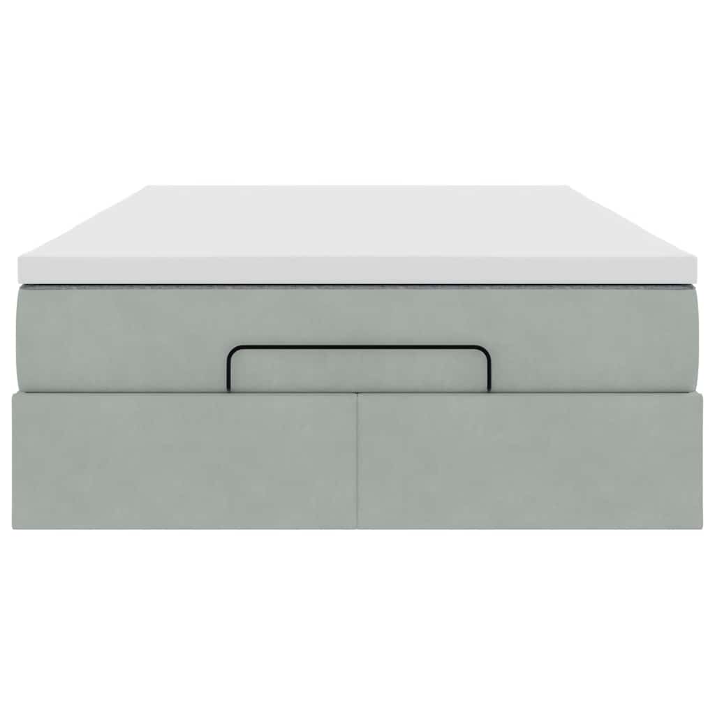 vidaXL Pouf Letto con Materasso Grigio Chiaro 120x190 cm in Velluto