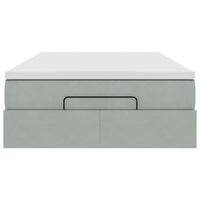 vidaXL Pouf Letto con Materasso Grigio Chiaro 120x190 cm in Velluto