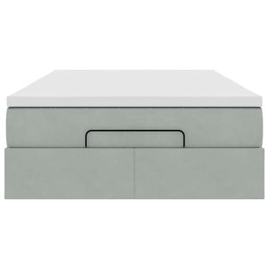 vidaXL Pouf Letto con Materasso Grigio Chiaro 120x190 cm in Velluto