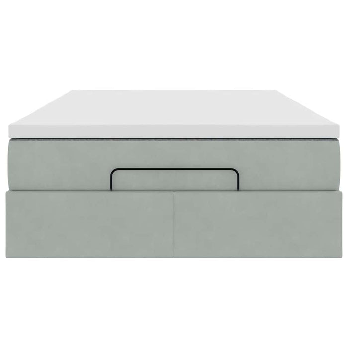 vidaXL Pouf Letto con Materasso Grigio Chiaro 120x190 cm in Velluto