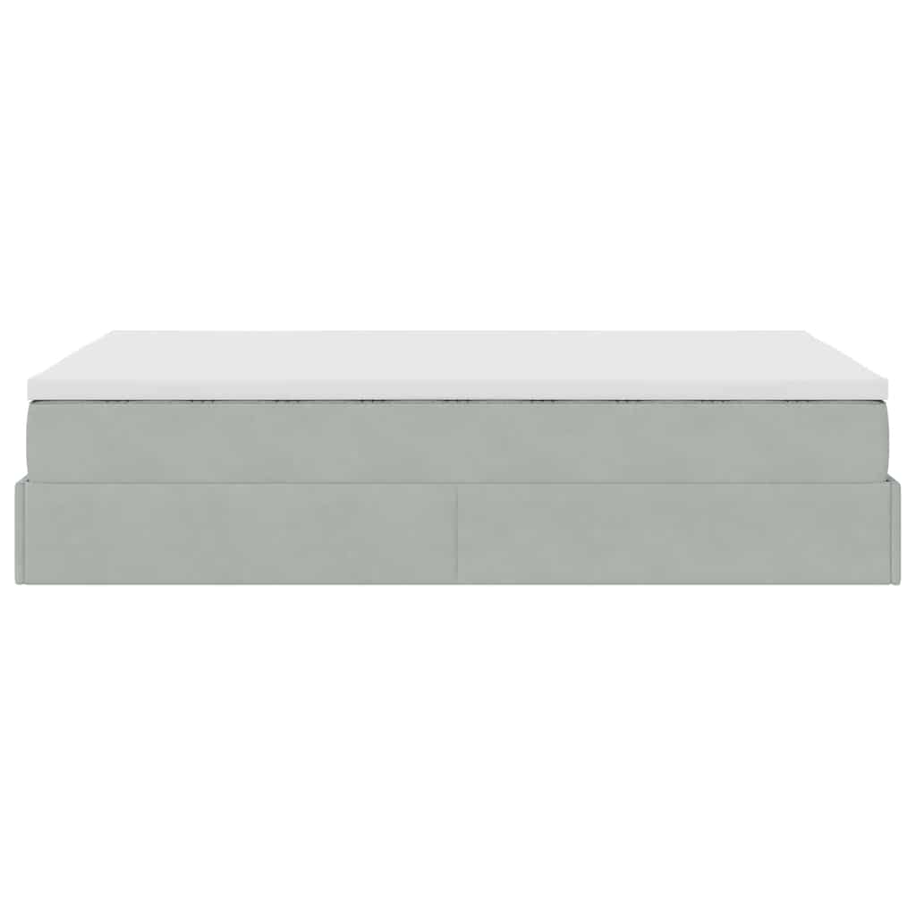 vidaXL Pouf Letto con Materasso Grigio Chiaro 120x190 cm in Velluto