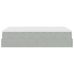 vidaXL Pouf Letto con Materasso Grigio Chiaro 120x190 cm in Velluto
