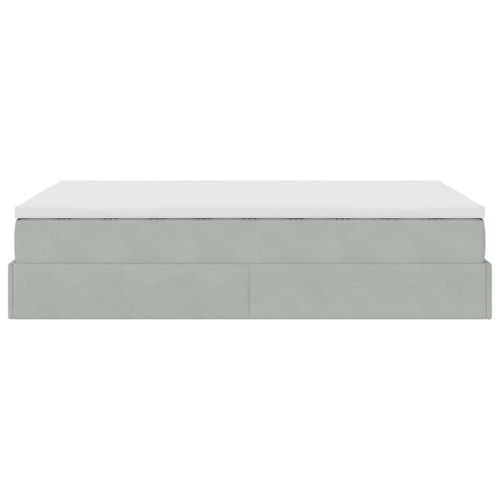 vidaXL Pouf Letto con Materasso Grigio Chiaro 120x190 cm in Velluto