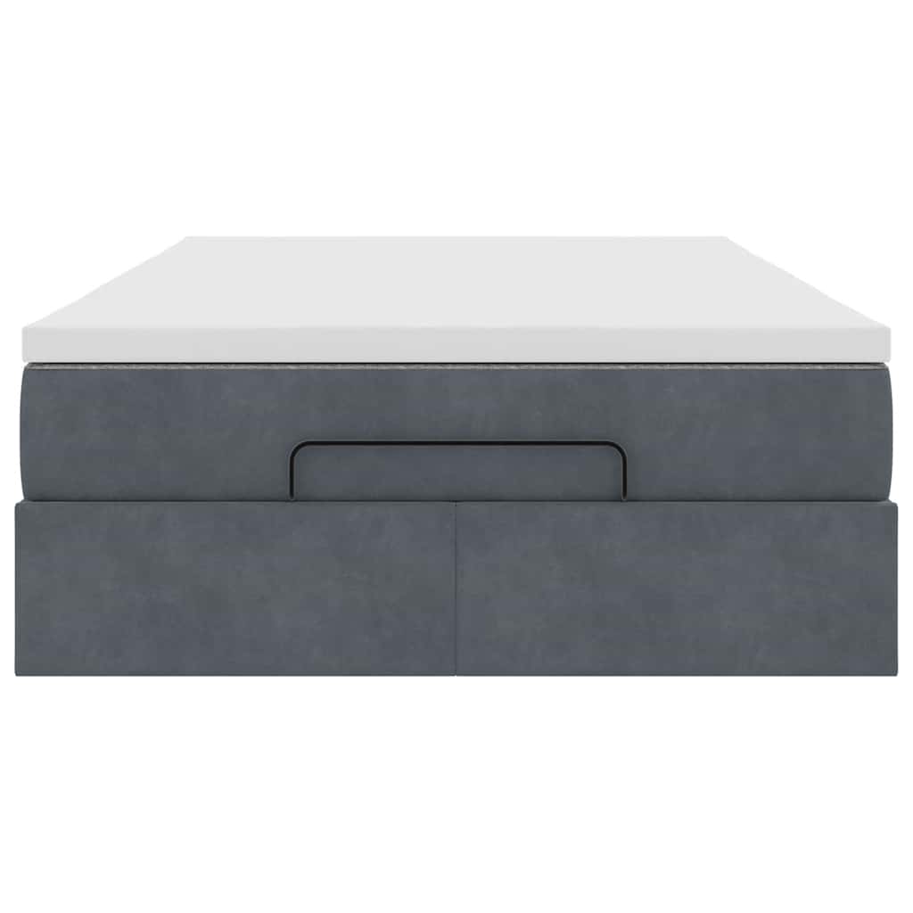 vidaXL Pouf Letto con Materasso Grigio Scuro 120x190 cm Velluto