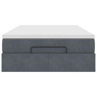 vidaXL Pouf Letto con Materasso Grigio Scuro 120x190 cm Velluto