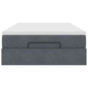 vidaXL Pouf Letto con Materasso Grigio Scuro 120x190 cm Velluto