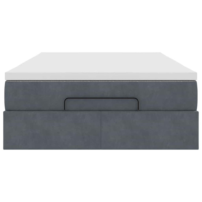 vidaXL Pouf Letto con Materasso Grigio Scuro 120x190 cm Velluto