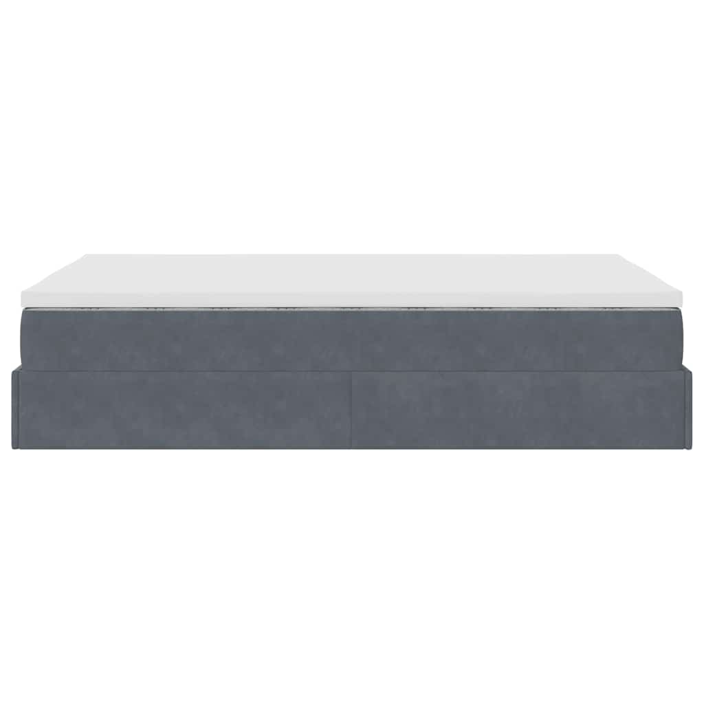 vidaXL Pouf Letto con Materasso Grigio Scuro 120x190 cm Velluto